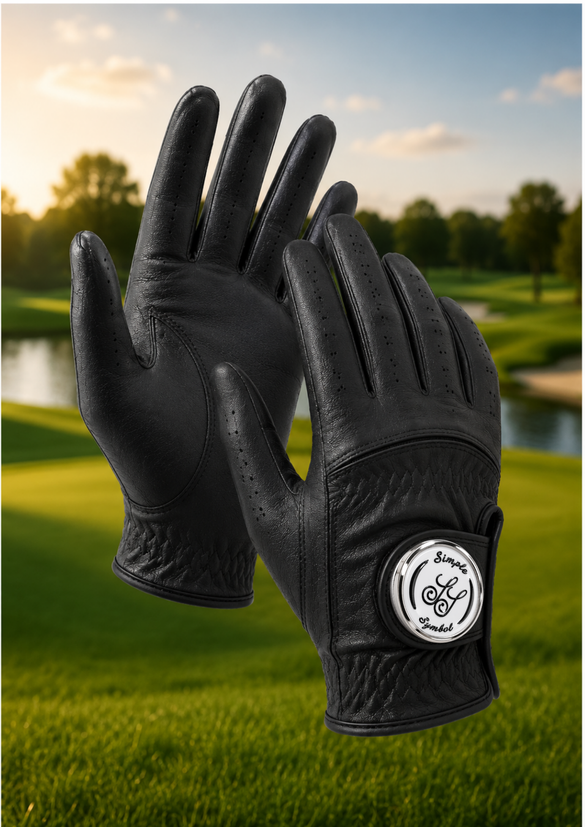 Sheep Leather Minimal Gloves/ワイン/サイズ2 Simple Symbol Edition II Full Sheep-skin Leather Golf Glove (Black)