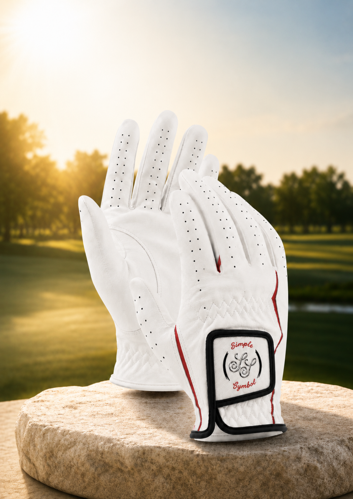 Simple Symbol Edition II Full Sheep-skin Leather Golf Glove (Black)