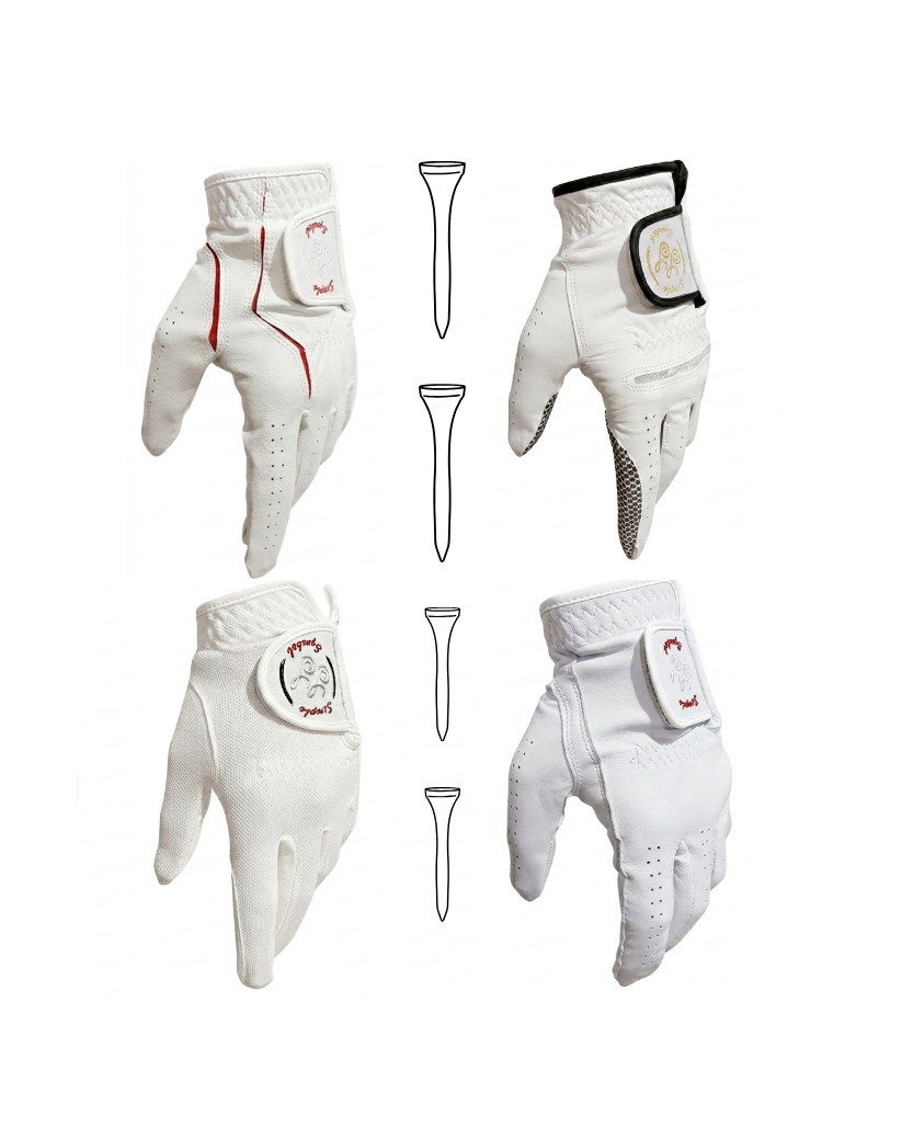 Simple Symbol Golf Glove 4 Pack White Specials Bundle