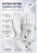 Simple Symbol Edition II Summer.Ver ButterFly Netting Golf Glove (White)